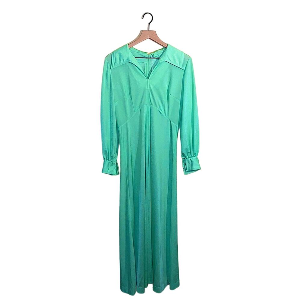 VNTG full length long sleeve 70s house dress